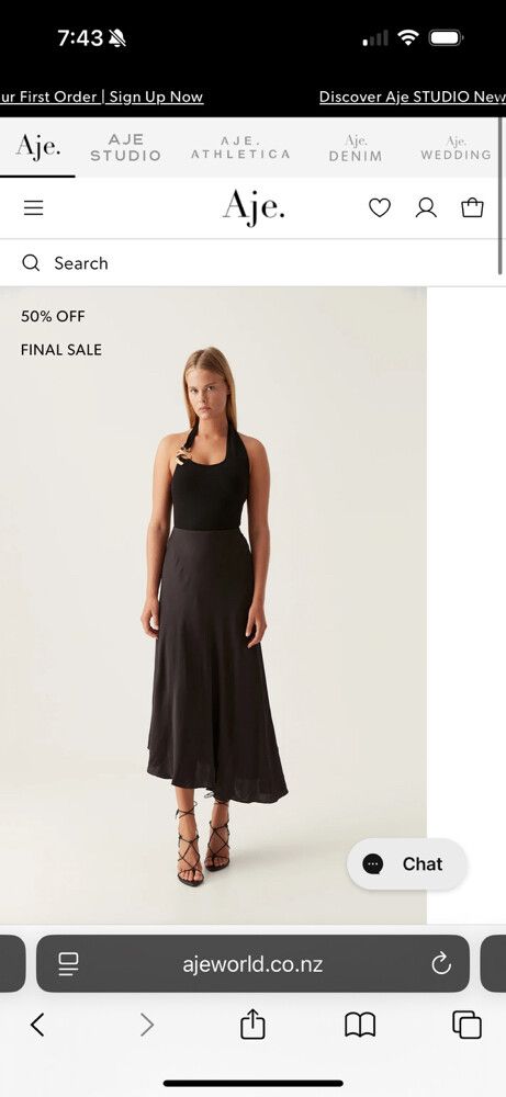 Black Midi Skirt Asymmetric Hem
