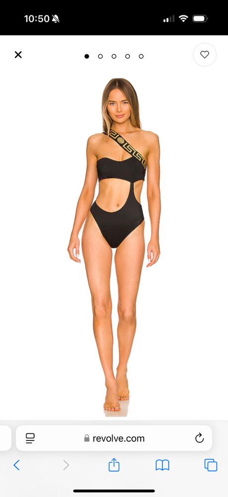 Versace Black ‘Greca Border’ One-Piece Swimsuit Size 2