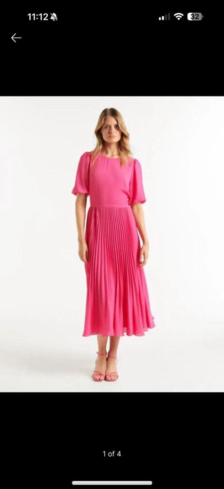 forever new hot pink dress Forever New satin plunge halter neck maxi dress in fuchsia pink