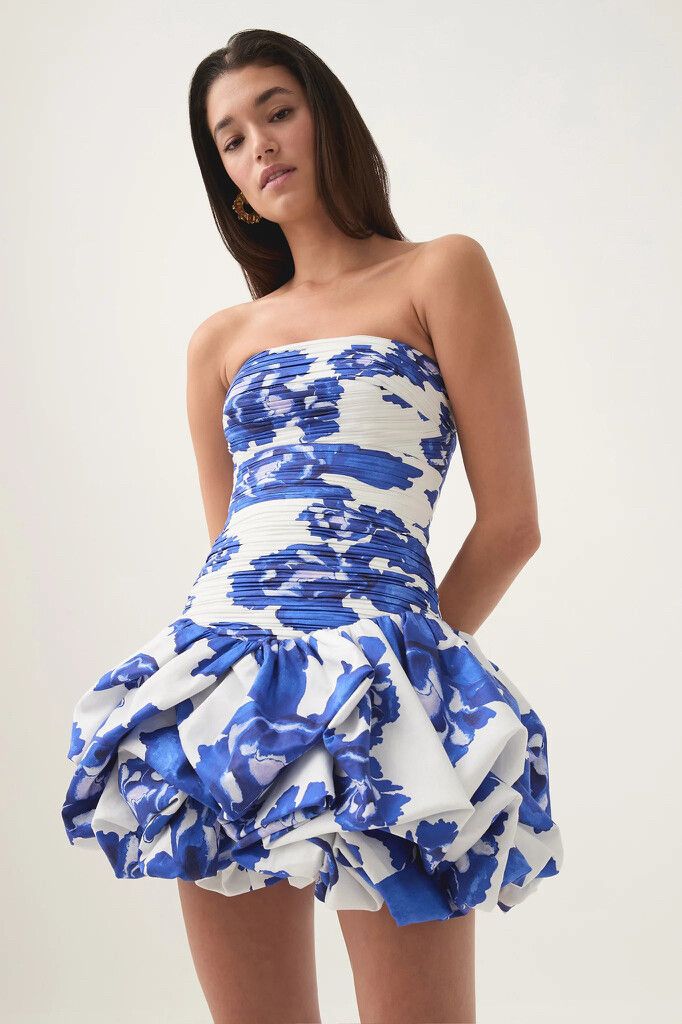 Aje Bubble Hem Mini in Boldly Blooming Size 10