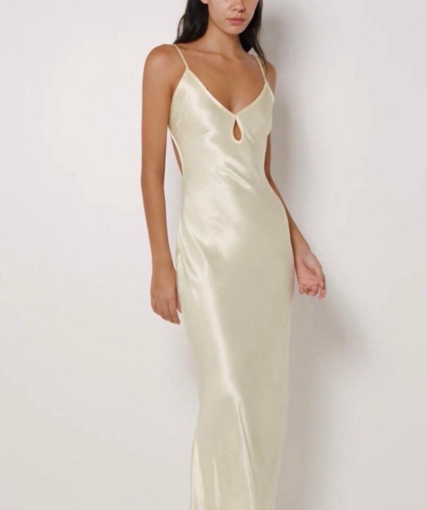 yellow maxi dress with scarf Elsa Butter Yellow Maxi Dress with Neck Scarf S / Yellow
