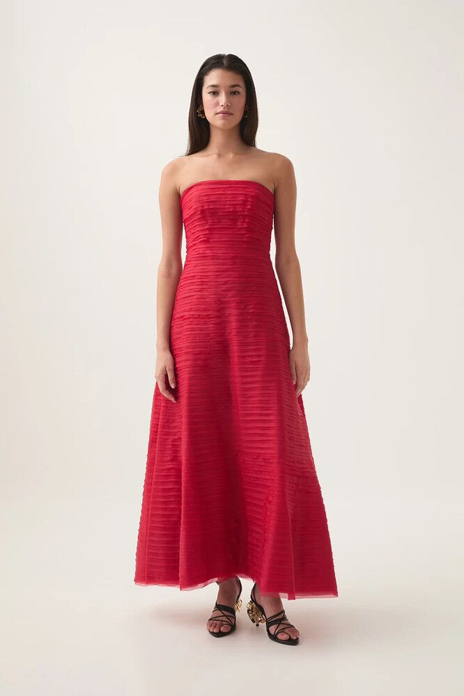 Aje Soundscape Maxi Dress Red Size 6
