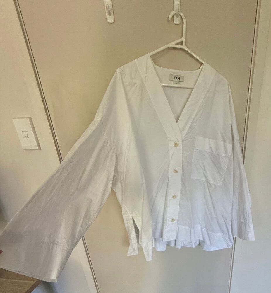 COS White V-Neck Blouse