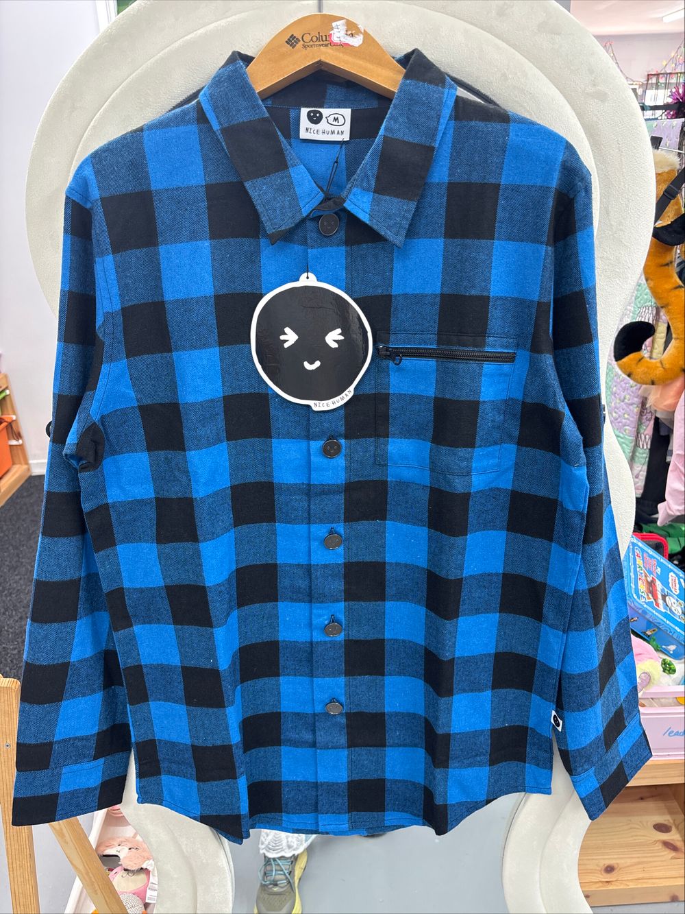 Nice Human Blue Black Flannel Shirt