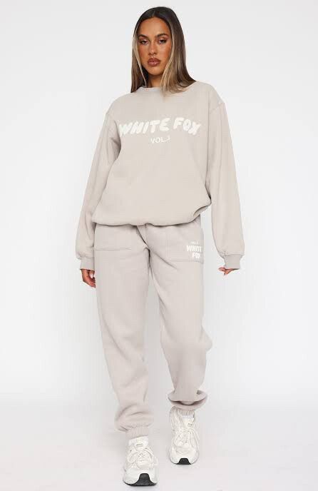 white fox track pants -size L