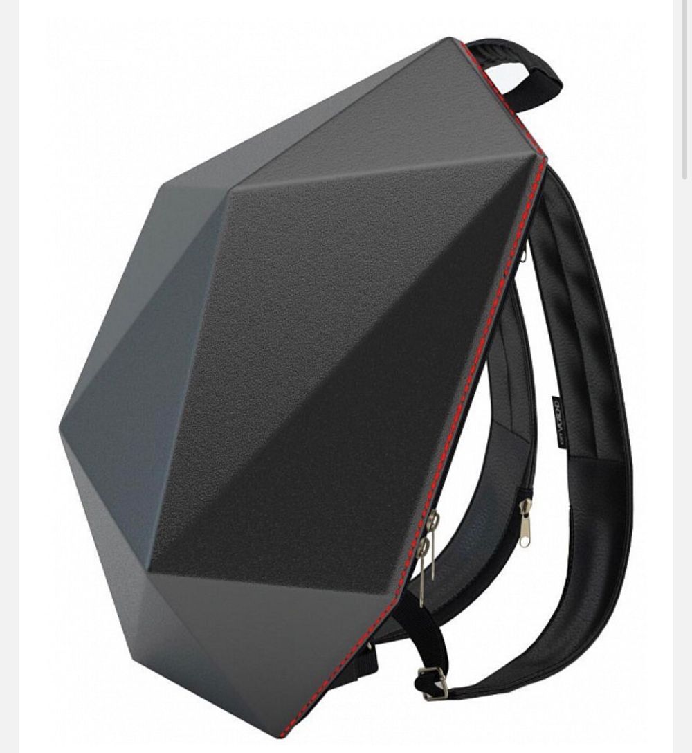 City Vagabond Unisex Black Geometric Backpack