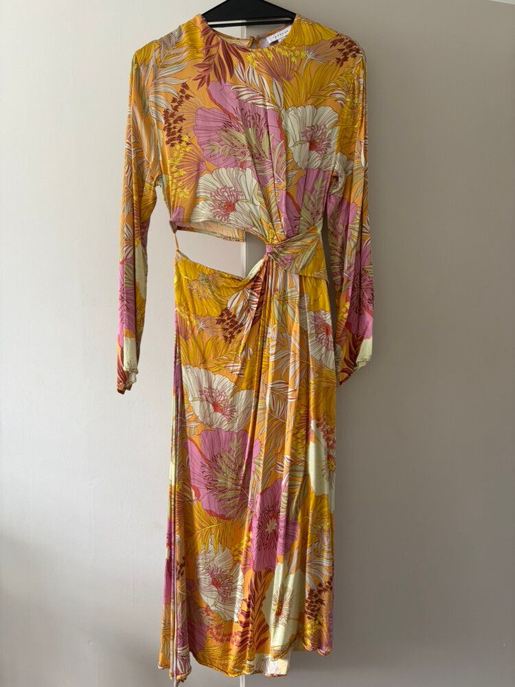 Topshop Floral Cut Out Maxi Dress