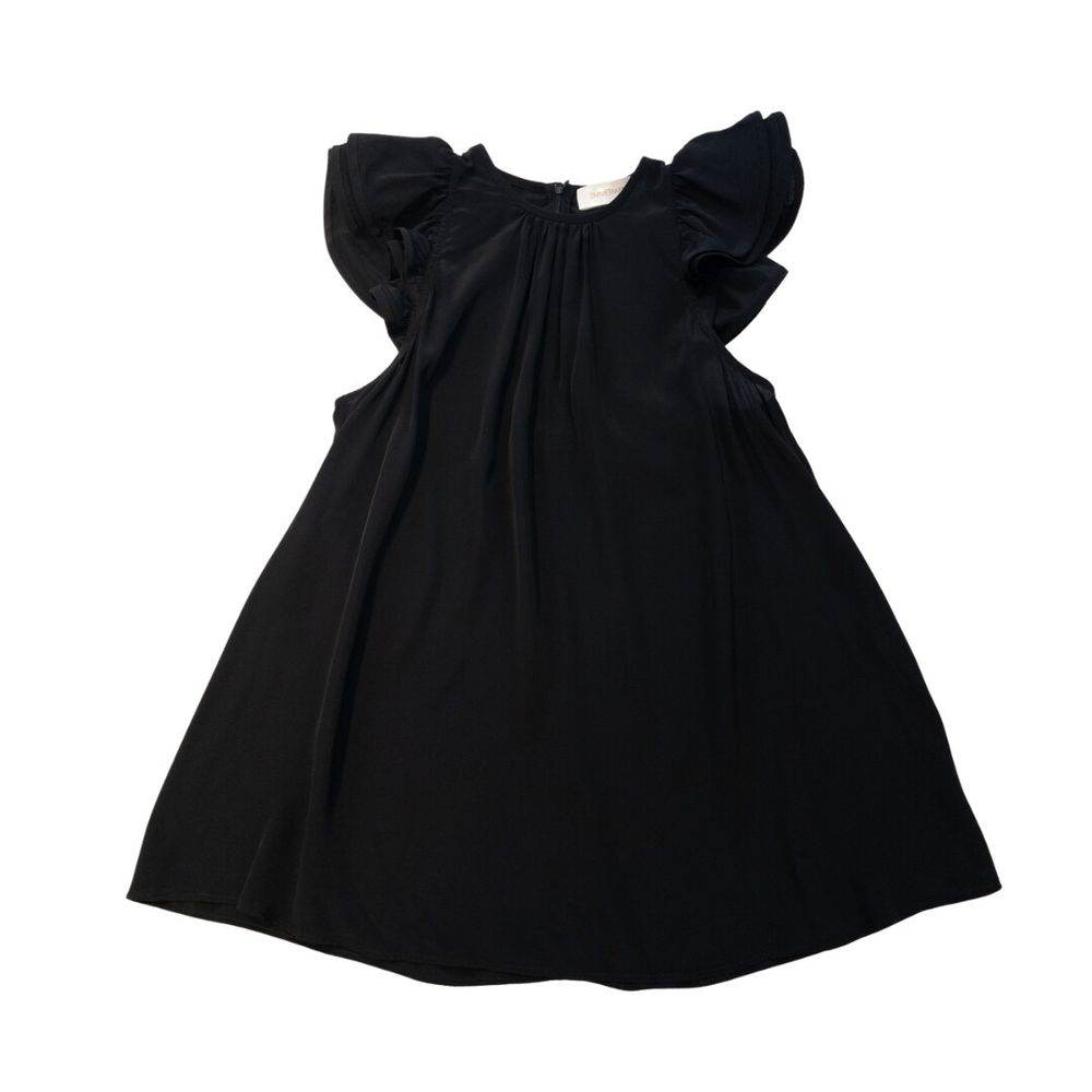 Zimmermann Ruffled Crepe de Chine Top  Black  Size 1 / AU10 /  M / NWT
