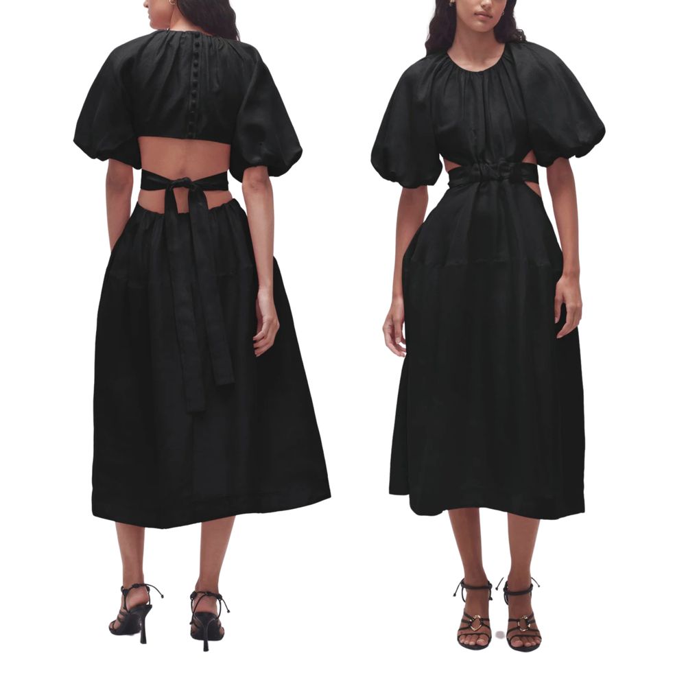 Aje Mimosa Cut-Out Midi Dress  Black AU6 / UK6 / US2 / EU34 / XS-S   NWT