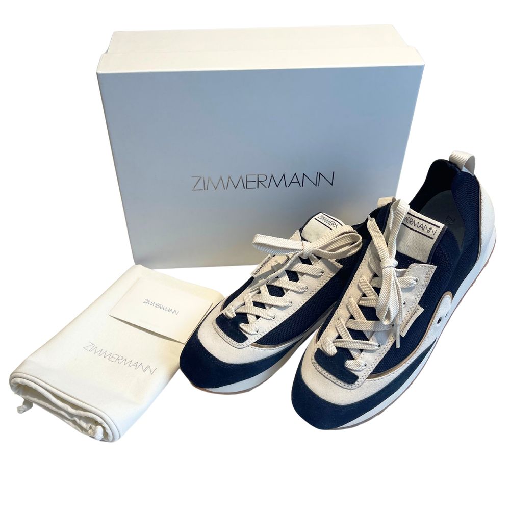 Zimmermann Low-Top Sneakers  Deep Navy Blue  & Natural (EU 39 / AU 8.5 / UK 6 / US 8)  NWB