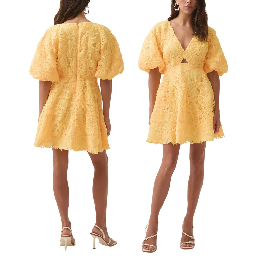 Aje Florential Mini Swing Dress Soft Yellow AU8 / UK8 / US4 / EU36 / S  NWT
