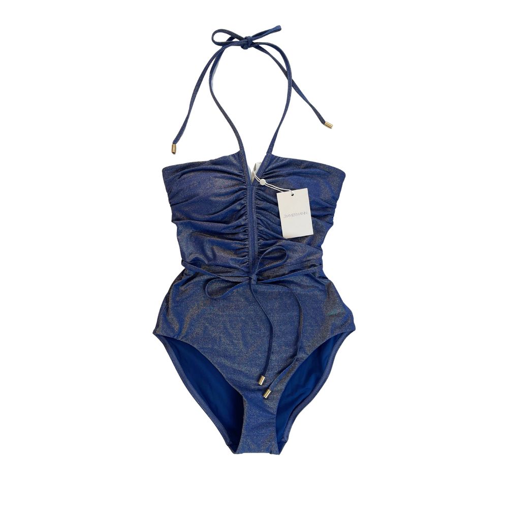 Zimmermann Wylie Metallic Halter One Piece Swimsuit Sapphire Size 0 / AU 8 / UK 8 / US 2–4 / EU 36 / XS-S – NWT
