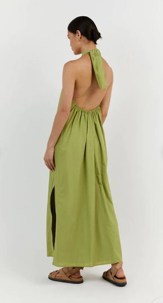 dissh green maxi dress Aislinn Dress In Dark Green Graphic Floral |Emilia Wickstead main image 1