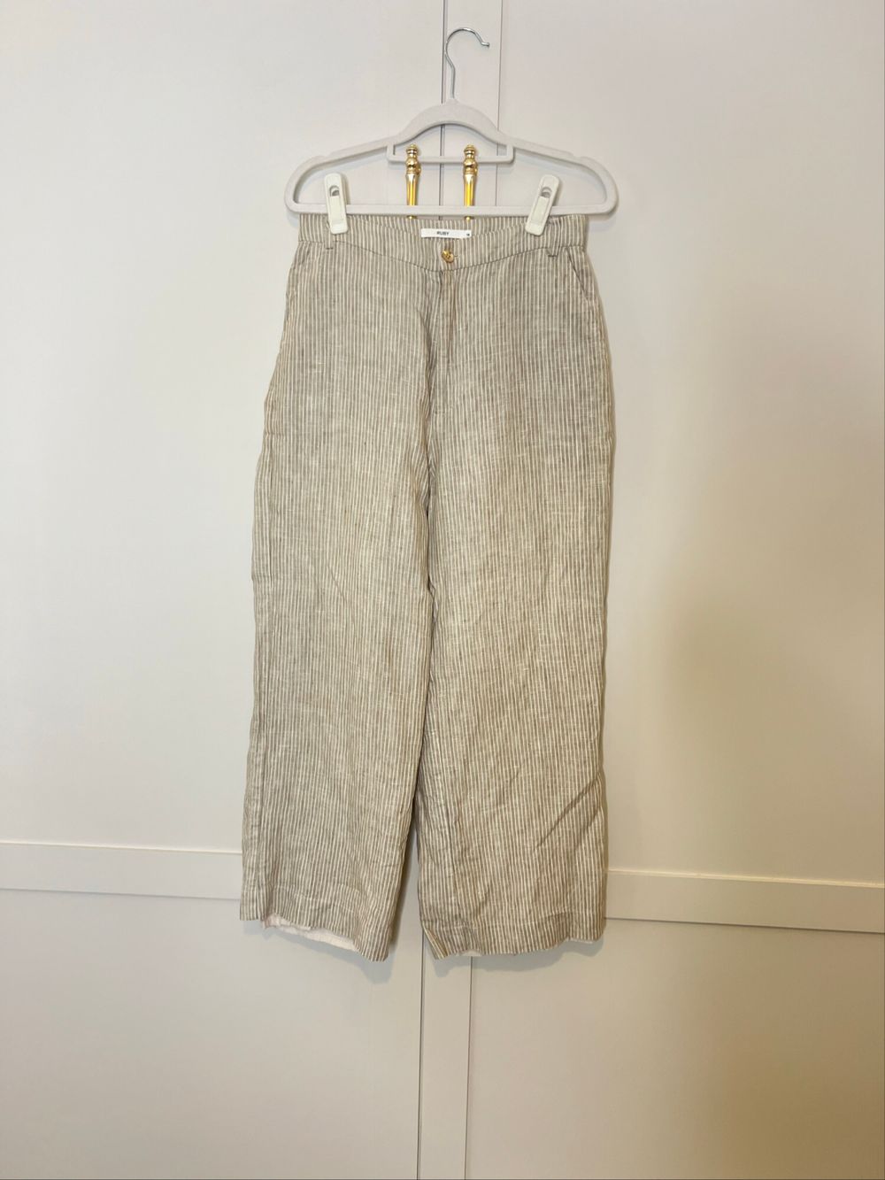 RUBY Beige Striped Pants