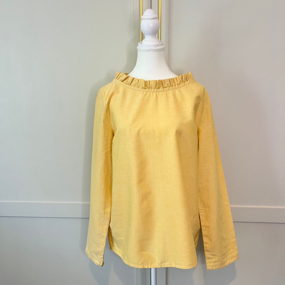 COS Yellow Ruffled Neckline Top