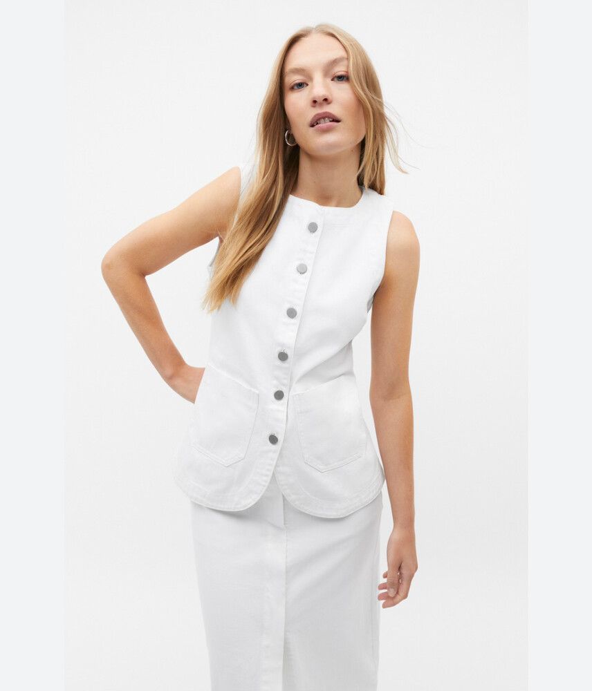 SEED HERITAGE white denim vest