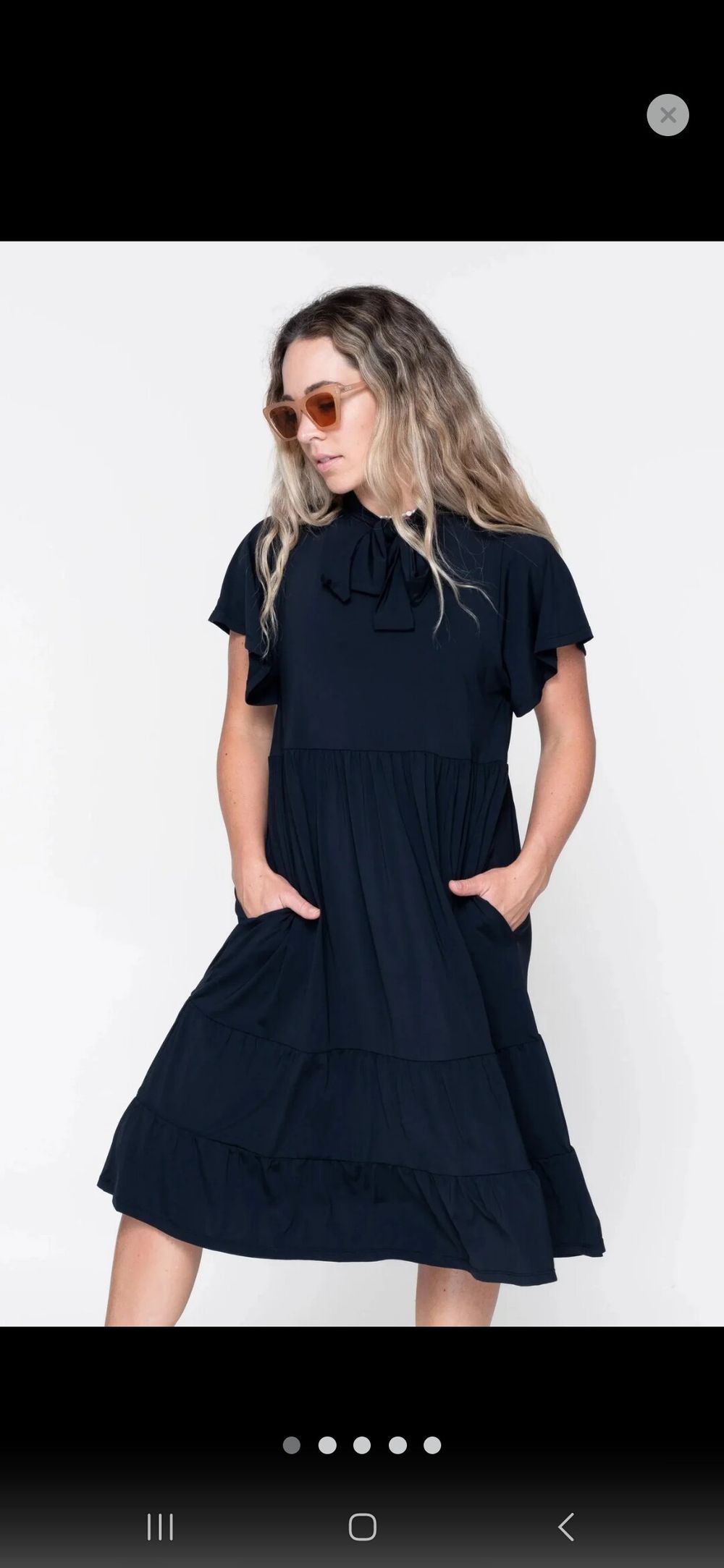 Slinky Silky Boss Bish Tiered Midi Dress