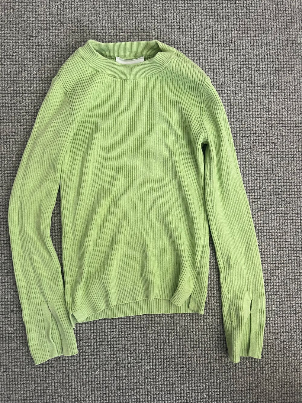 MINERAL Vivid Green Ribbed Jumper