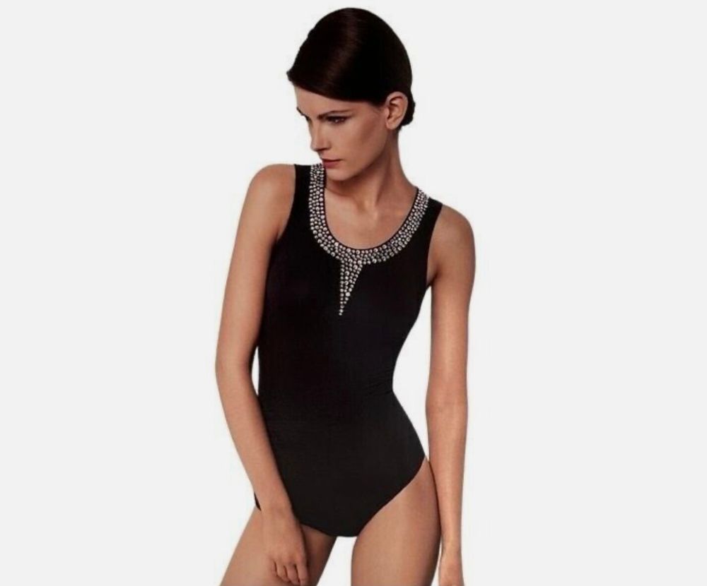 Stunning Wolford bodysuit with Swarovski neckline, RRP$799
