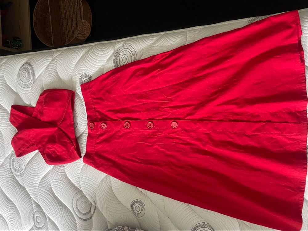 RUBY Red Two Piece Set Linen Cotton mix
