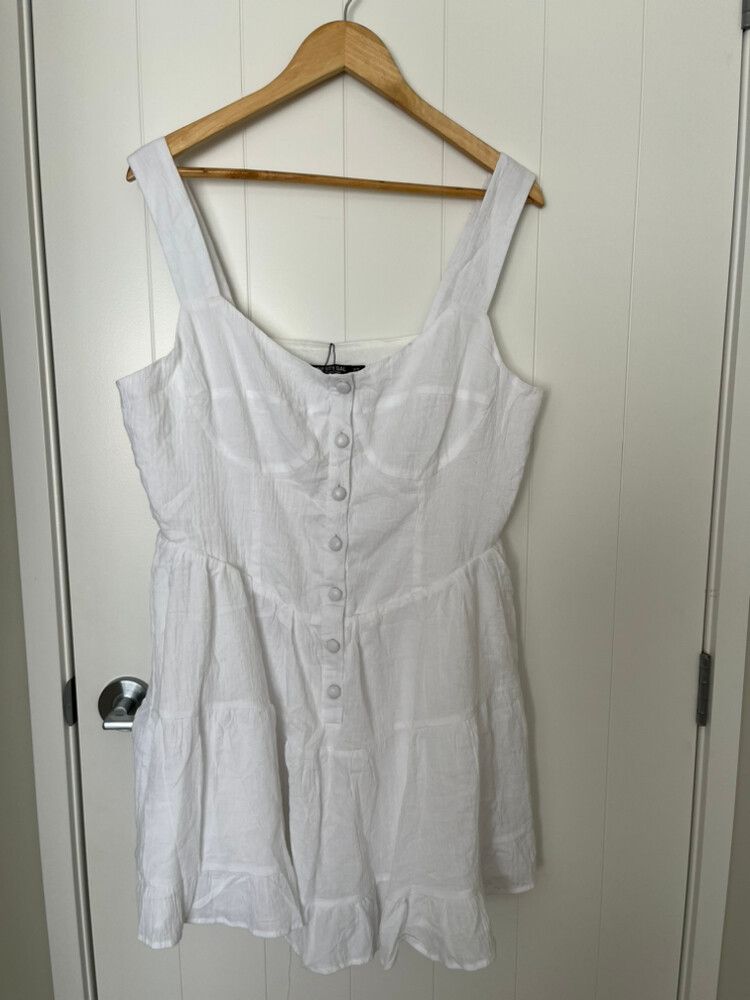 Nasty Gal White Bodice Detail Dress BNWT