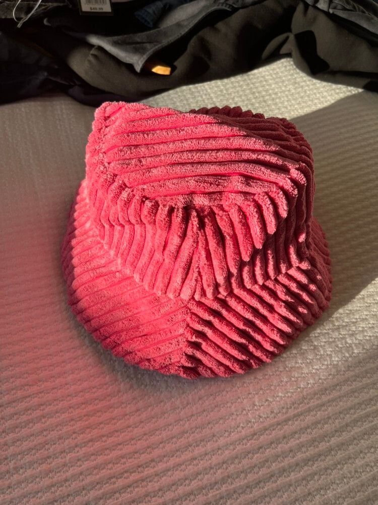 Pink Cord Bucket Hat