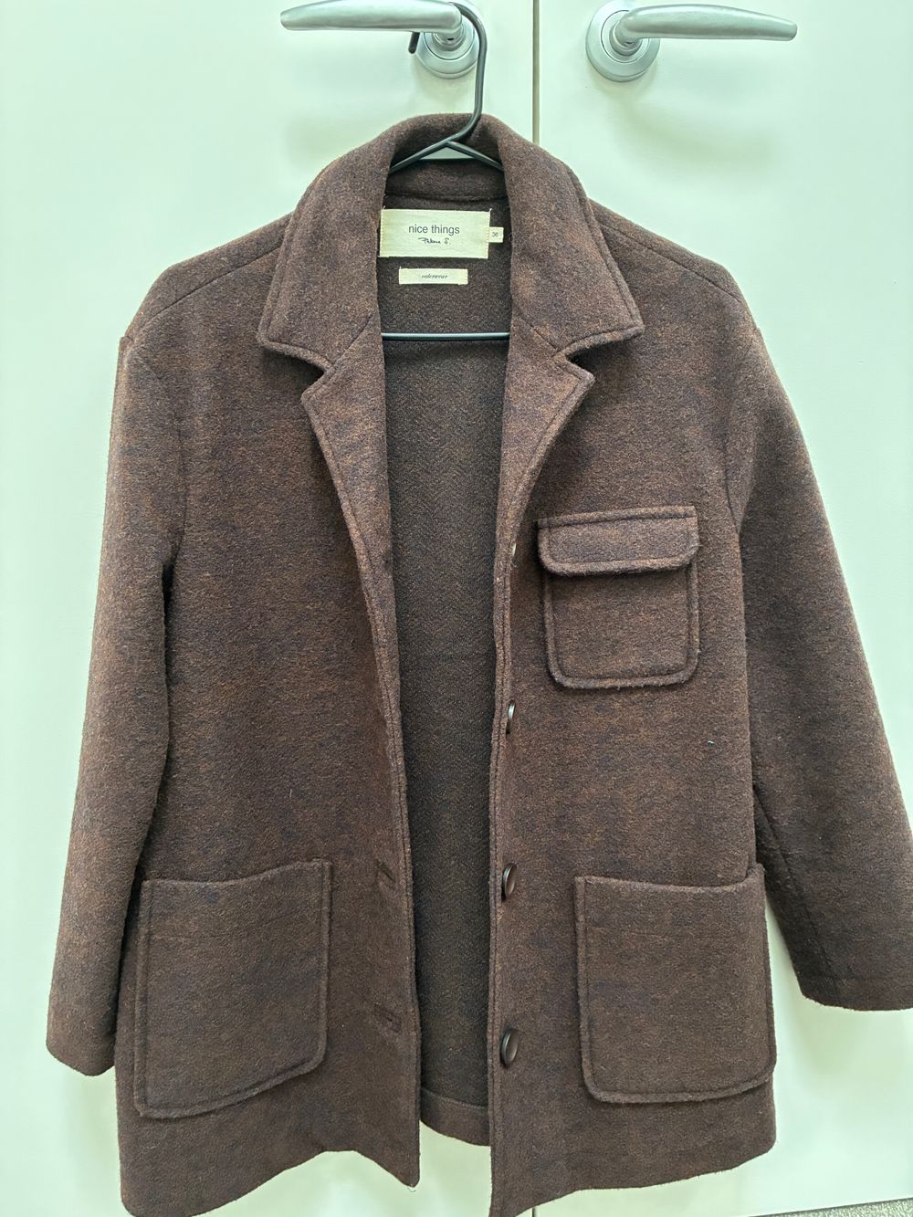 Nice Things Chocolate Brown Wool Coat