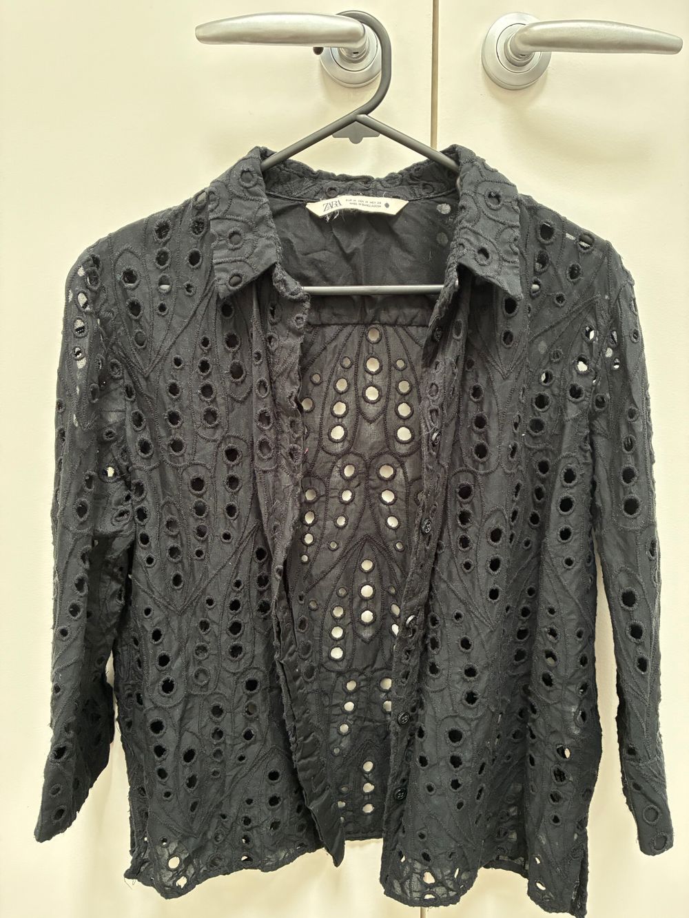 ZARA Black Eyelet Shirt