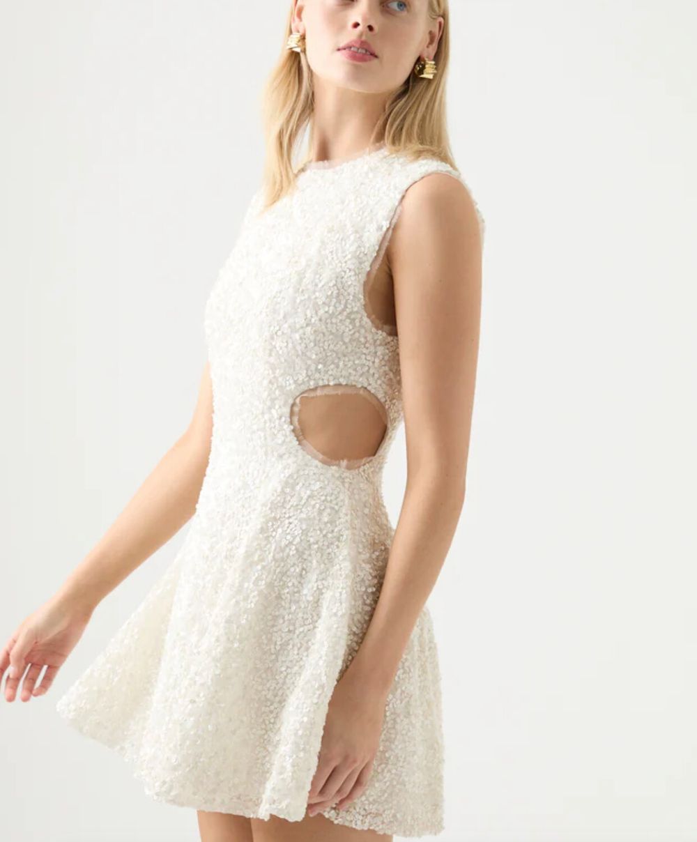 aje mirage beaded mini dress Aje
