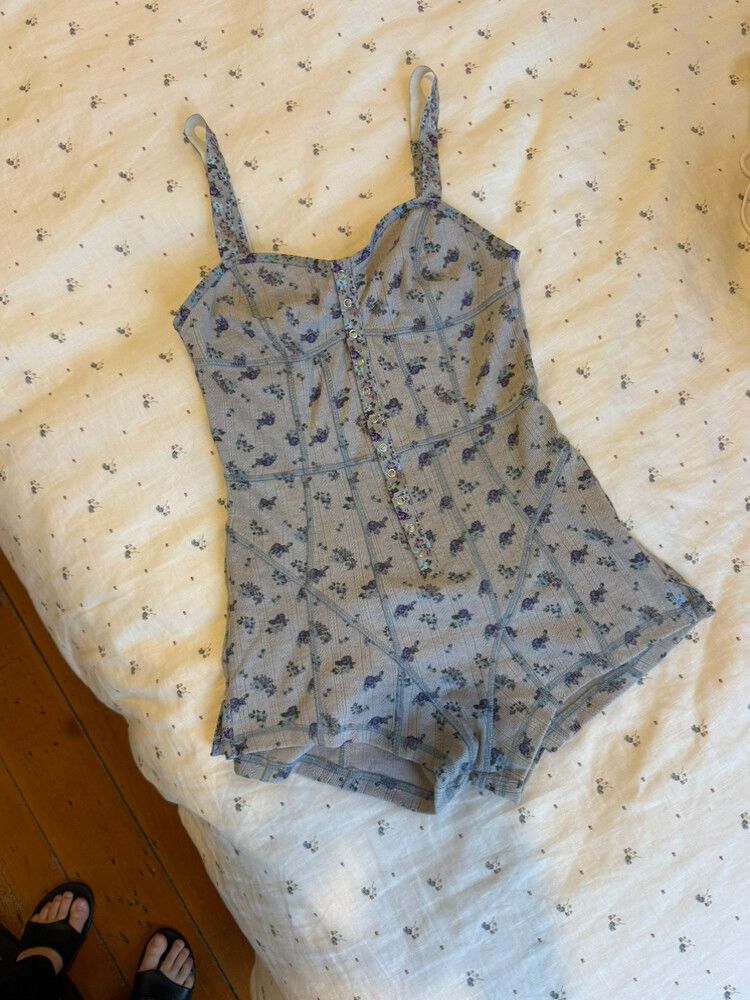 Pointelle Floral Romper