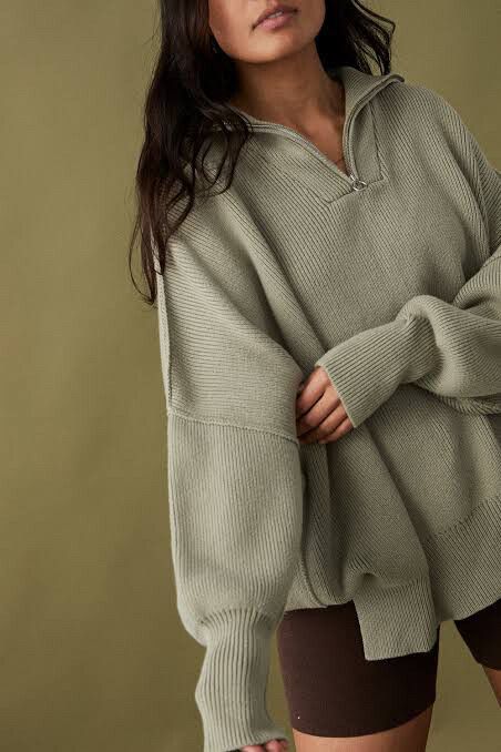 Arcaa Movement London Zip Sweater jumper - Sage
