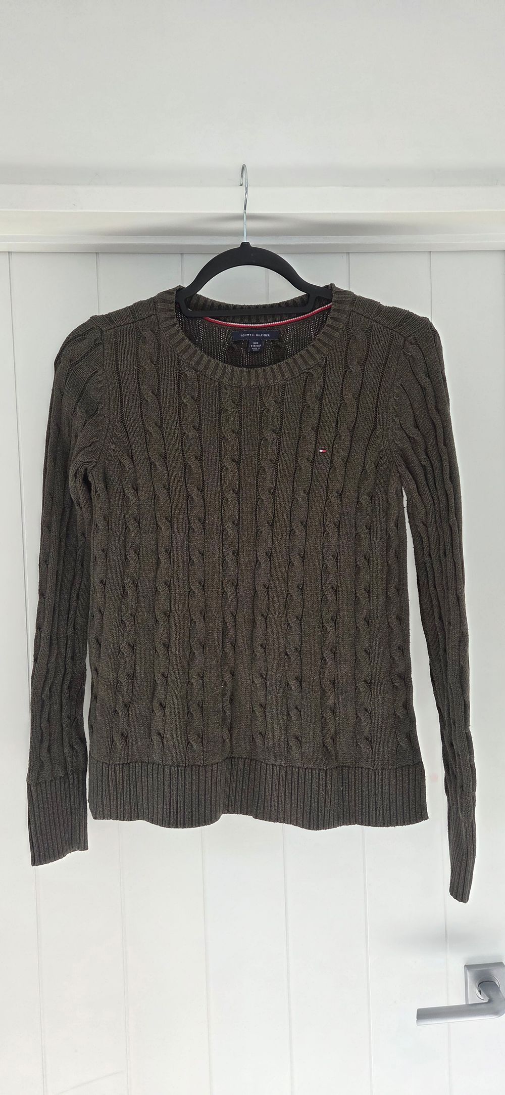 Tommy Hilfiger Khaki Cable Knit Jumper