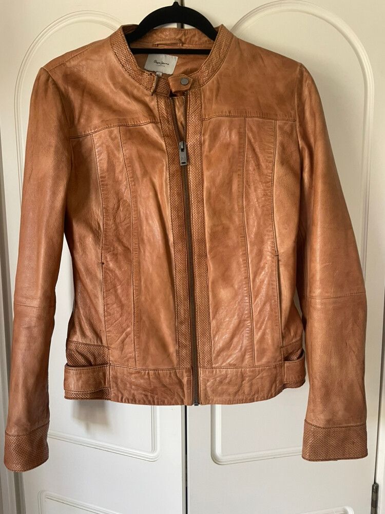 Pepe Jeans Brown Leather Jacket