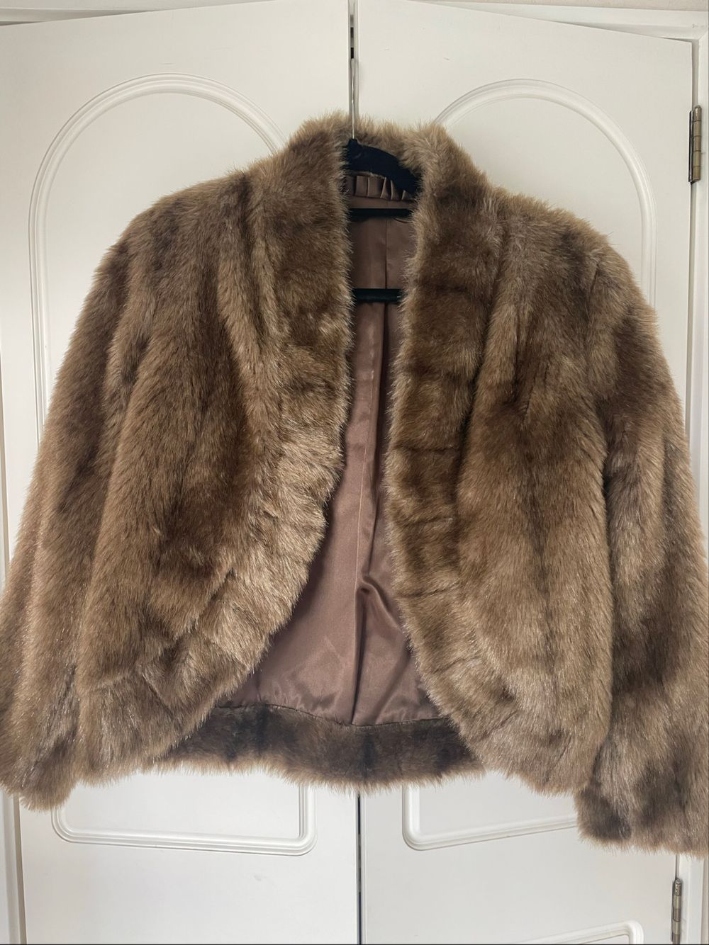 Vintage 1981 David Carmody Brown Faux Fur Jacket