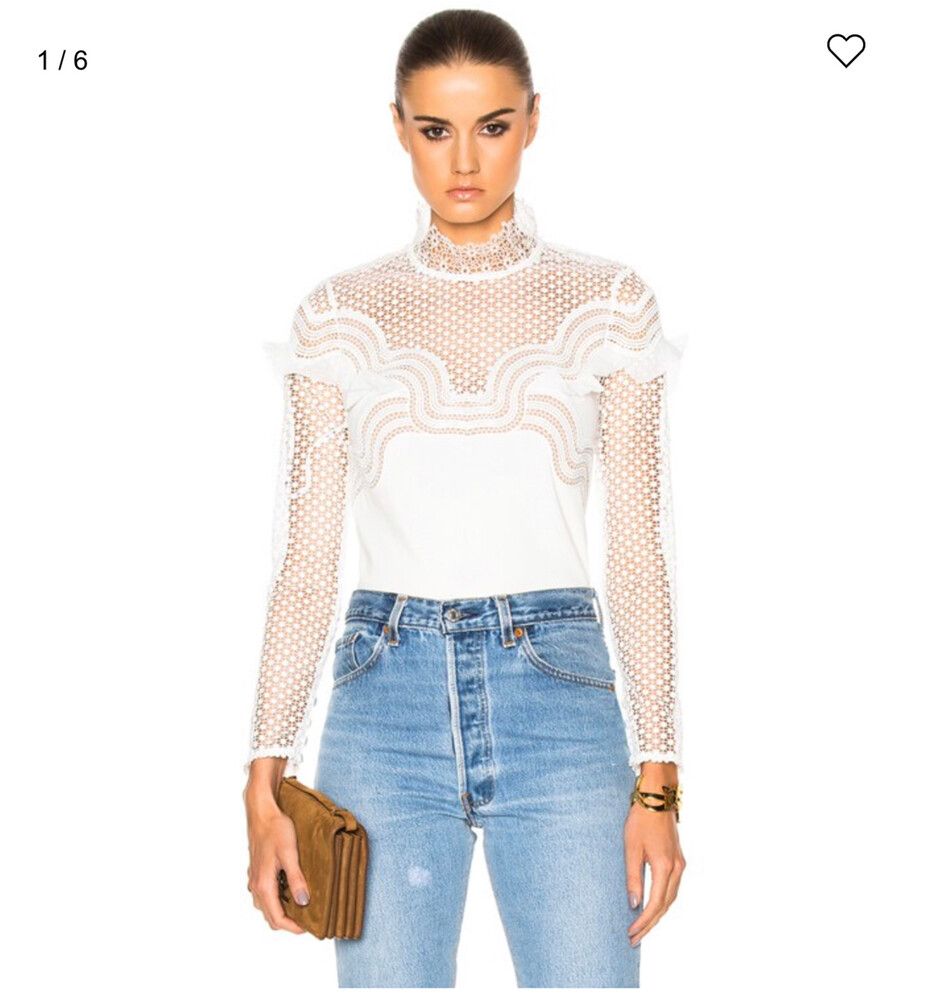 Self Portrait Wave Trim Top