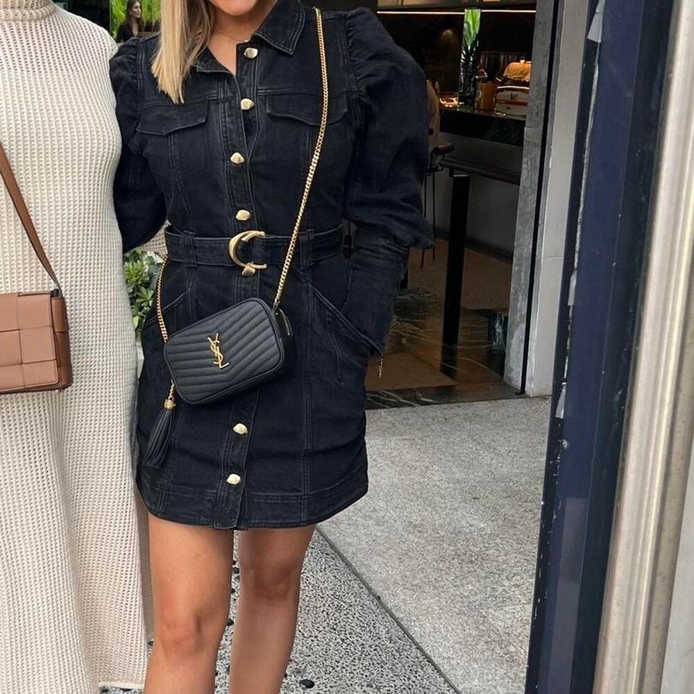 aje black denim dress Aje