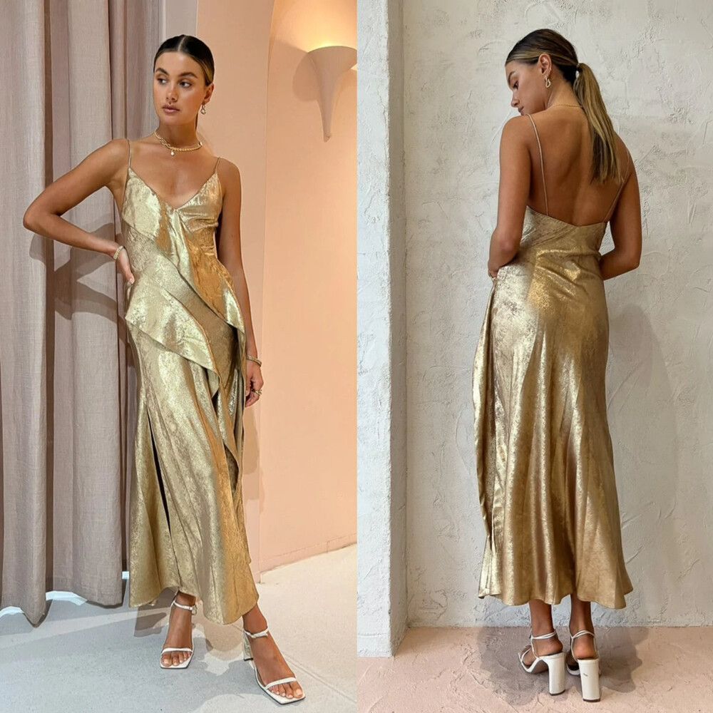 acler gold dress queensbridge Acler