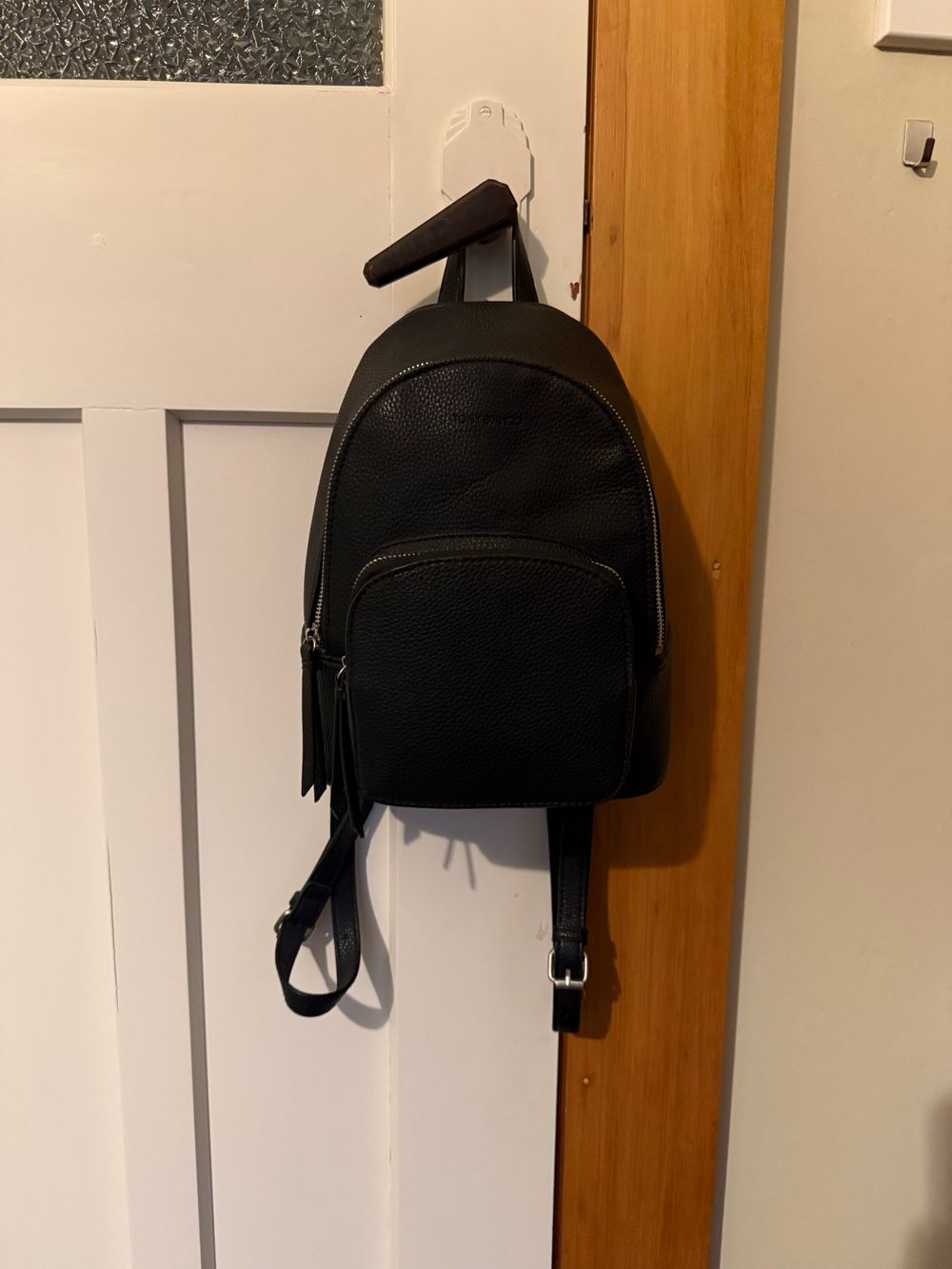 Faux leather backpack
