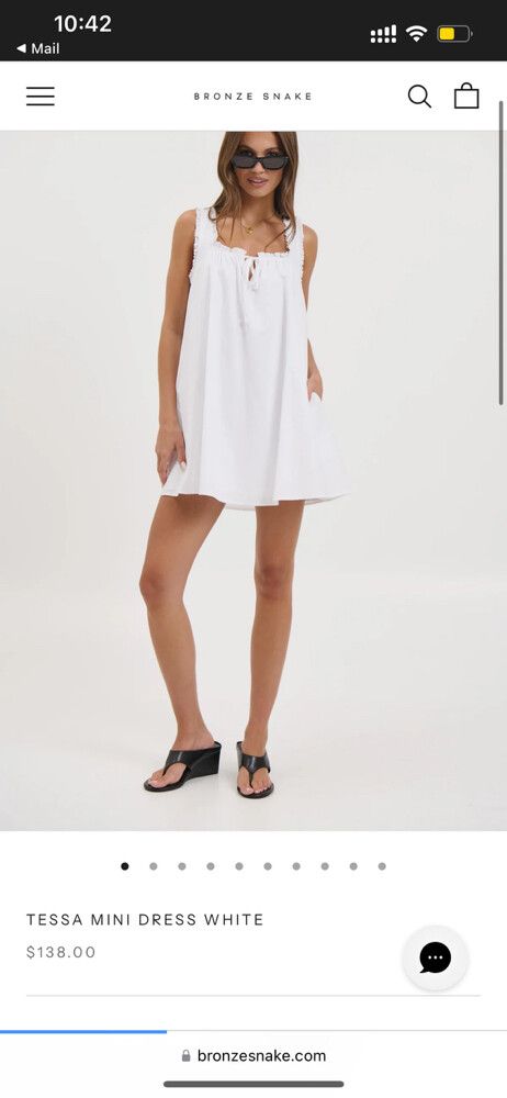 Bronze Snake White Tessa Mini Dress