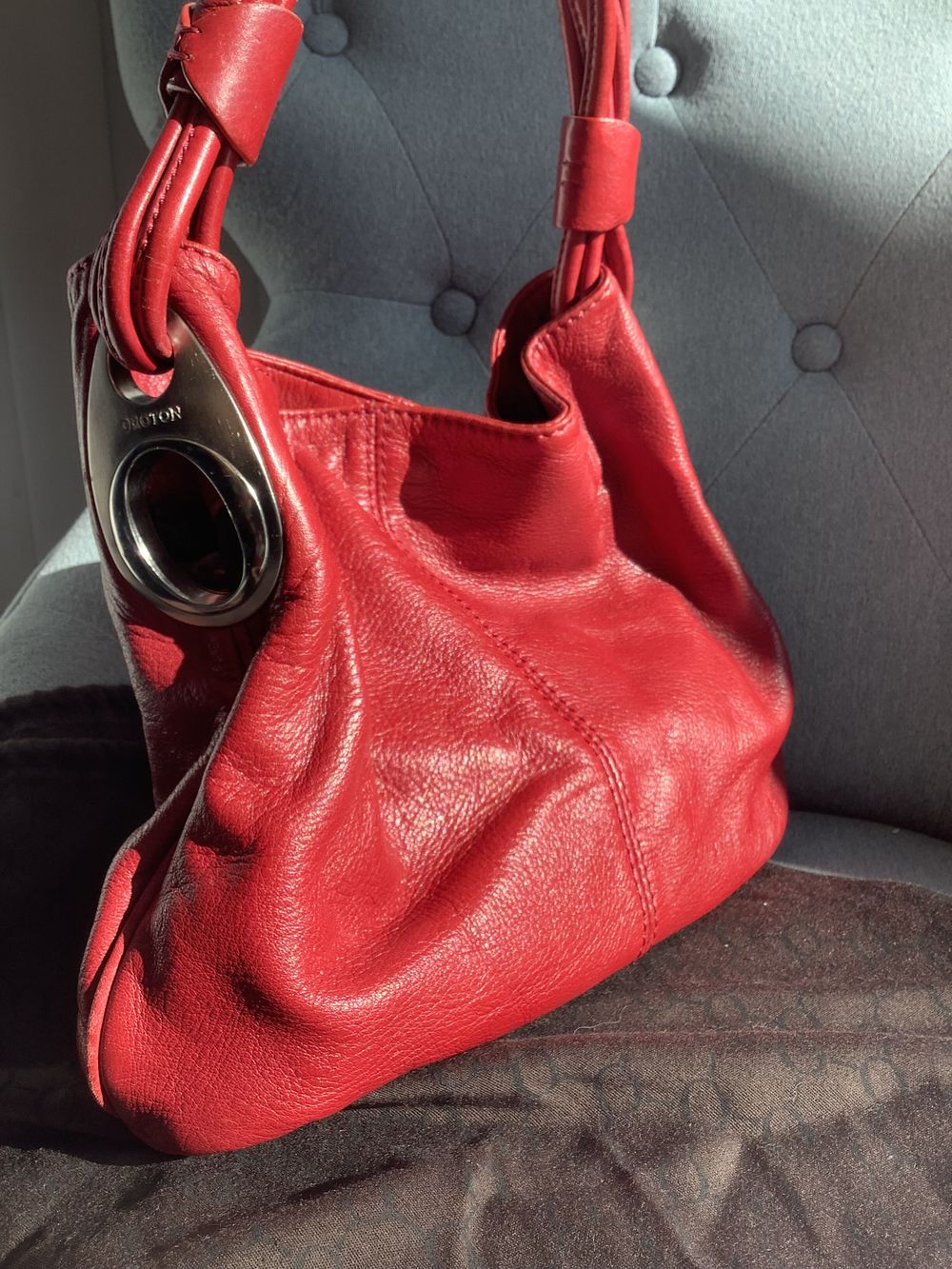 Oroton Red Leather Shoulder Bag