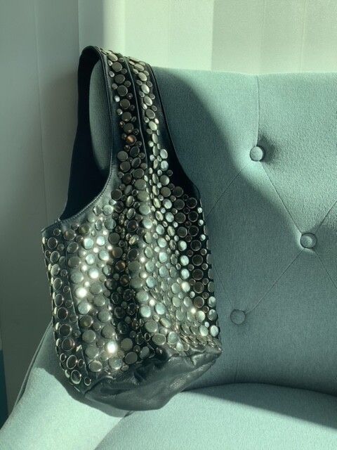 Studded Black Leather Bag