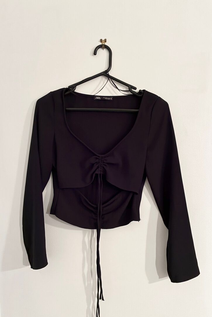 Zara Black Long Sleeve Top