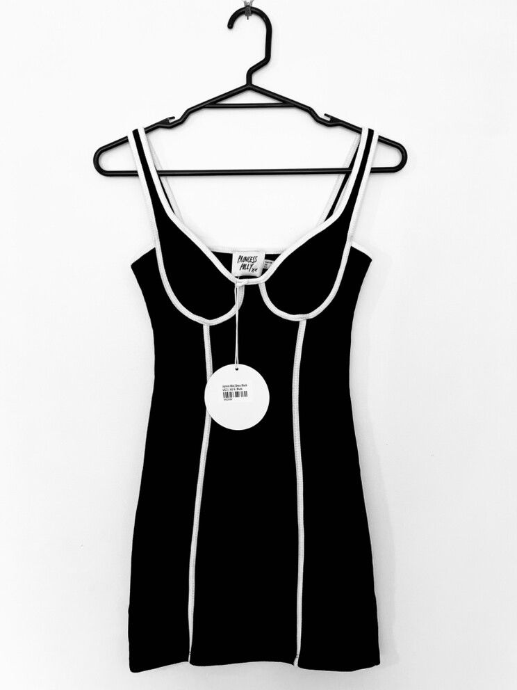 princess polly black and white mini dress Anya Long Sleeve Off Shoulder Mini Dress Black | White | Black | White | Womens