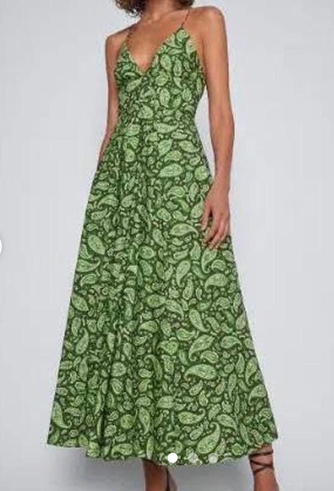 slim fit dress slacks Scanlan Theodore Italian Watercolour Dress, Safari – Plus One Dress Hire main image 0