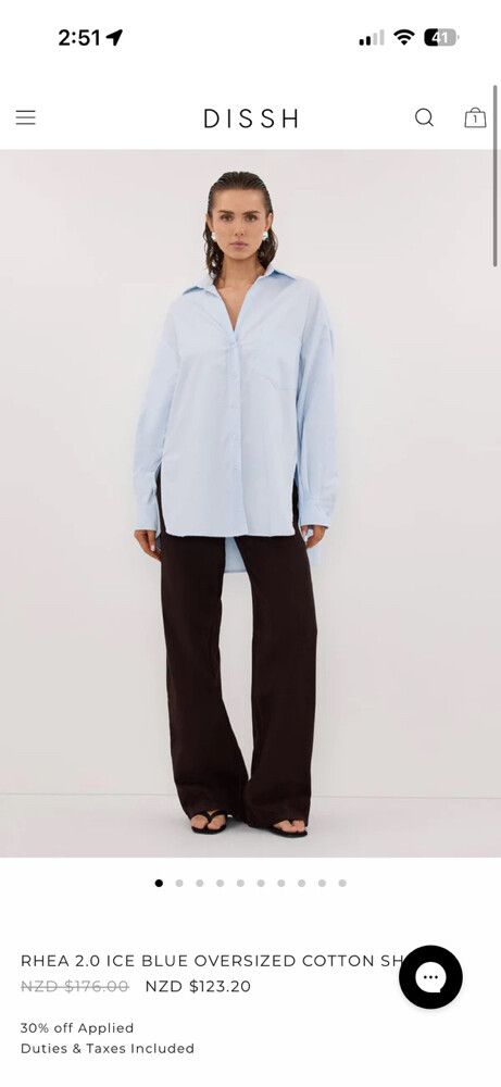DISSH Rhea 2.0 Ice Blue Cotton Shirt