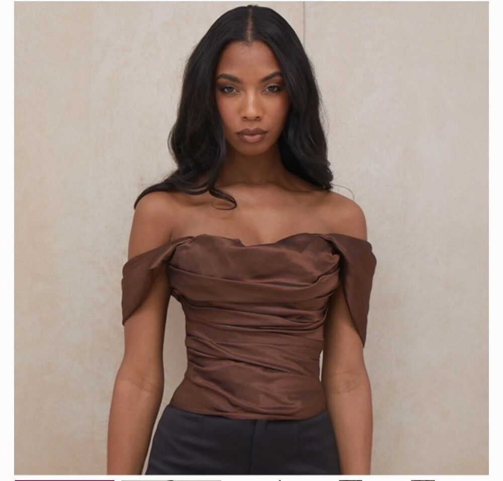 kim shui brown mesh dress HOUSE OF CB LORETTA OFF THE SHOULDER DRESS – TheLuxeLend
