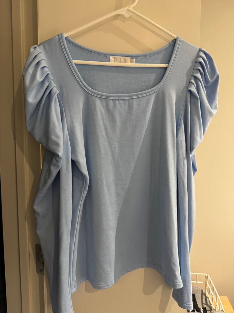 Powder Blue Puff Sleeve Top