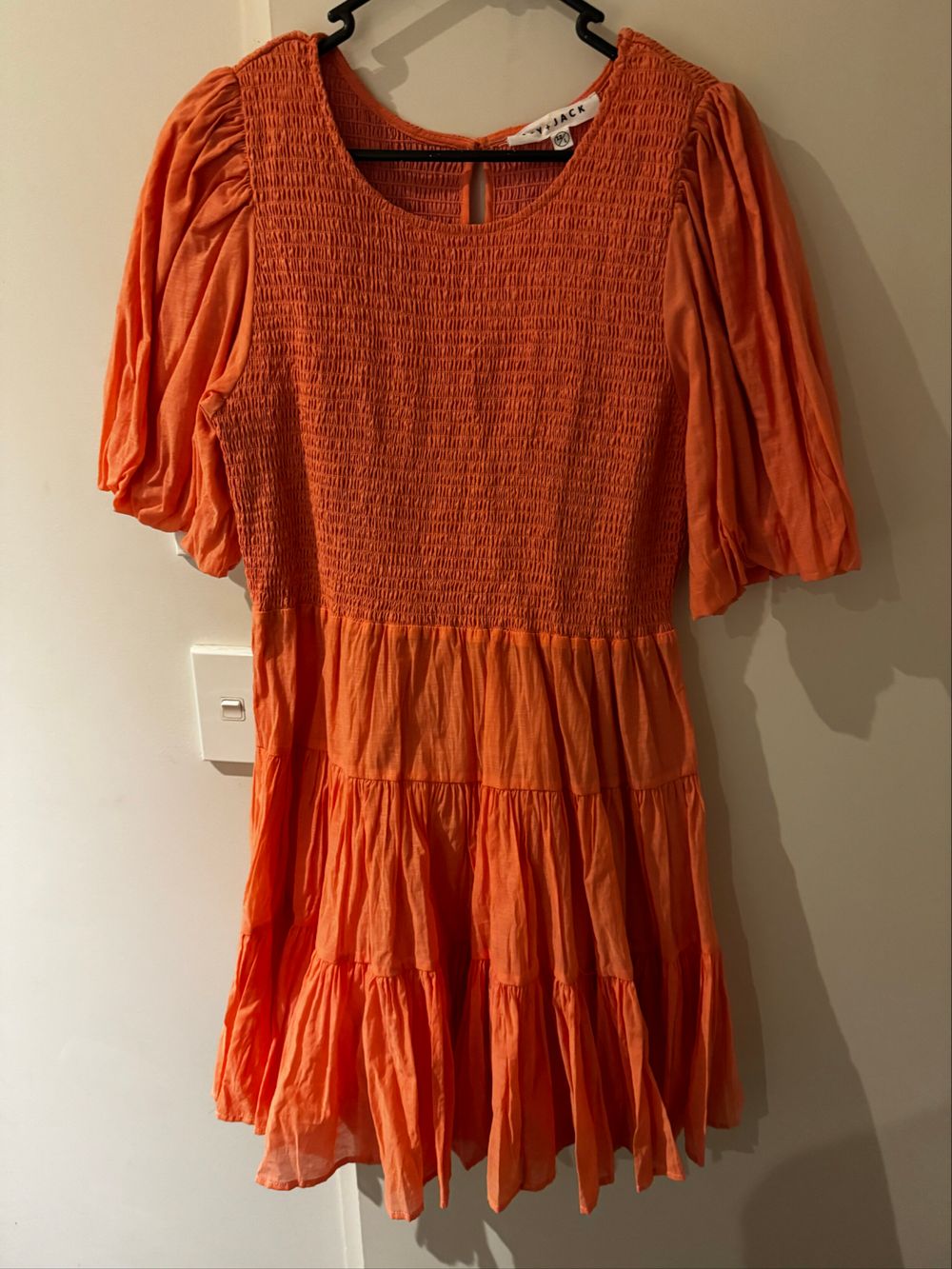 Ivy + Jack Orange Smocked Tiered Dress