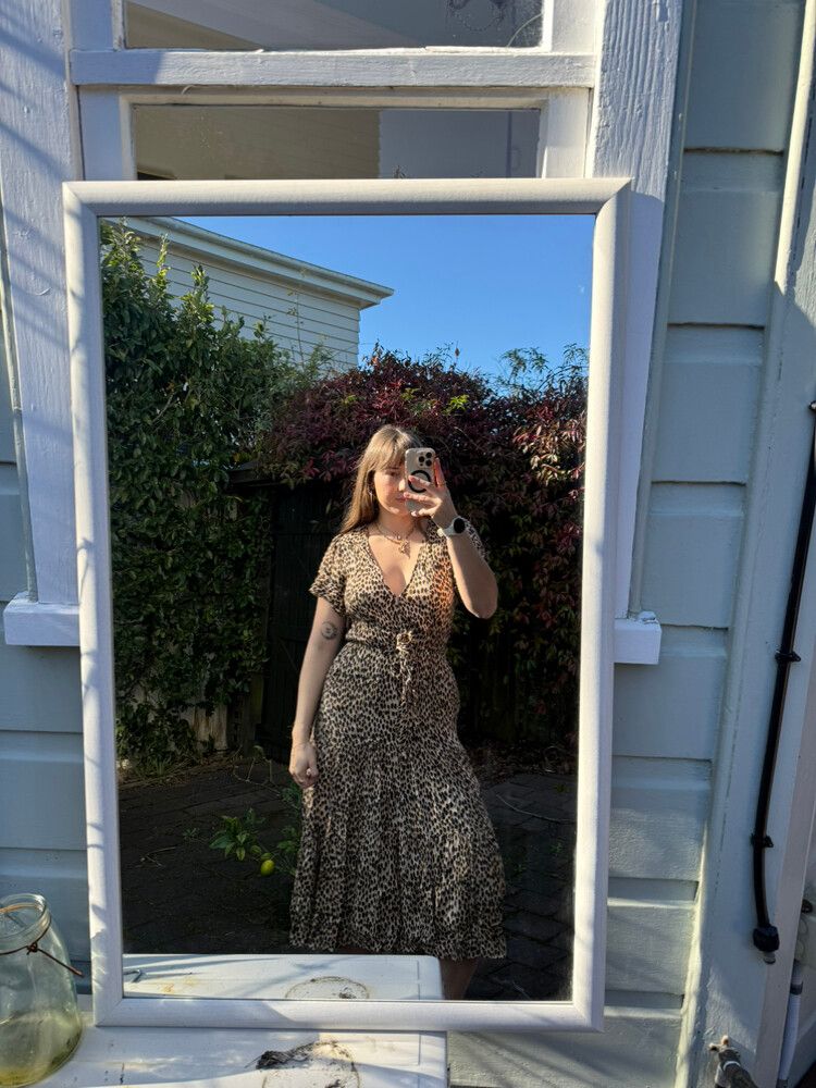 Kivari Leopard Print Midi Dress