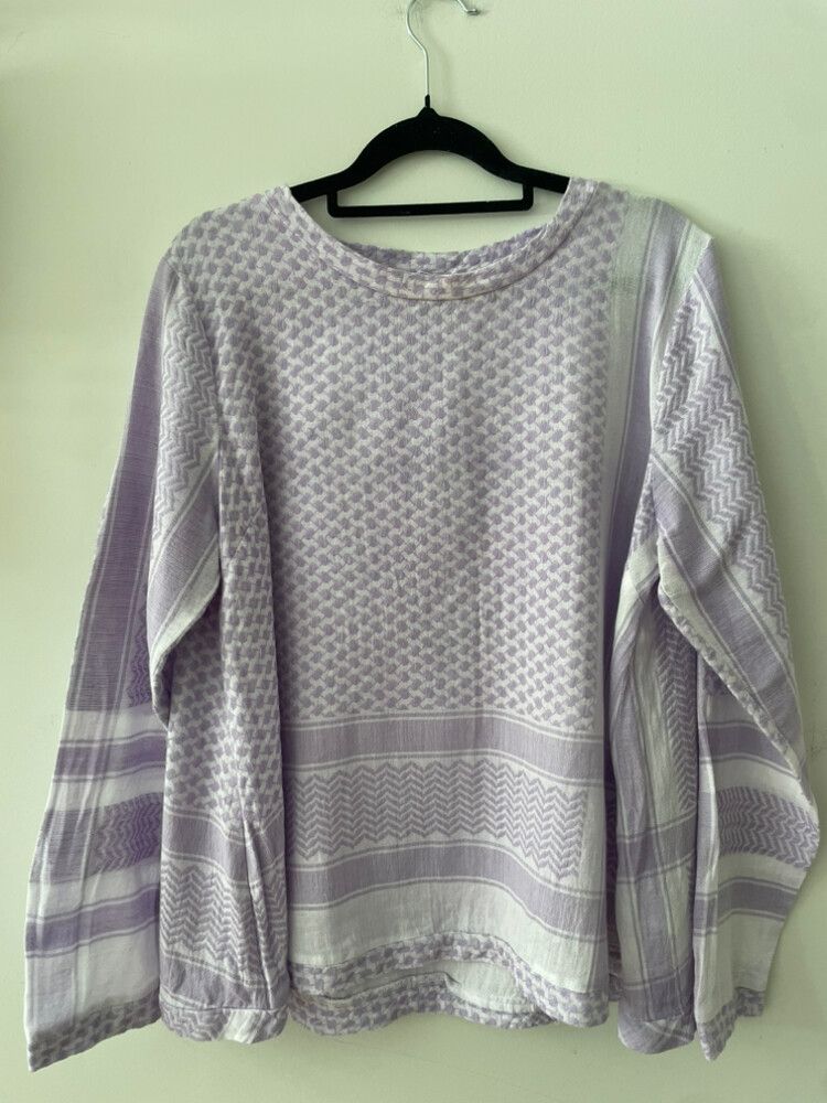 Cecilie Copenhagen Purple Print Top Size L